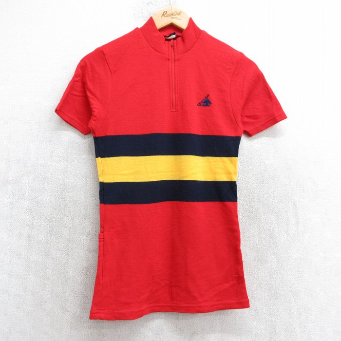 XS★古着 半袖 サイクリング シャツ メンズ 90年代 90s キャノンデール マルチカラー 赤他 レッド 25jul02 中古 トップス