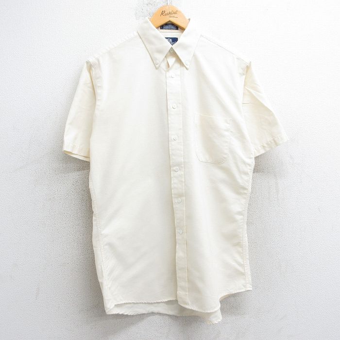 90s 半袖シャツ オックスフォード 生成り ベージュ L | 古着