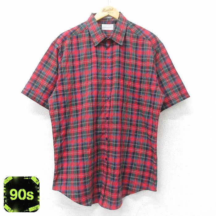 90s 半袖シャツ レッドチェック XL | 古着