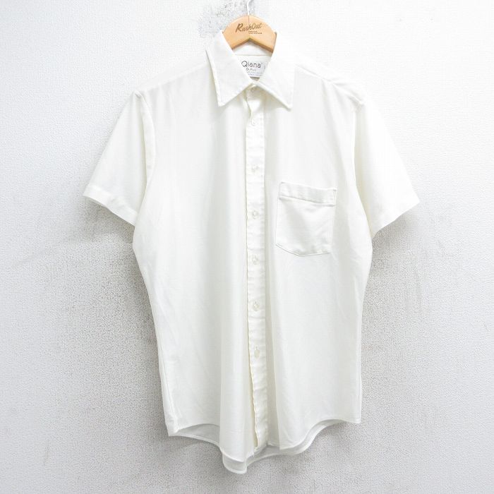 M★古着 半袖 シャツ メンズ 80年代 80s 白 ホワイト 25jul04 中古 トップス