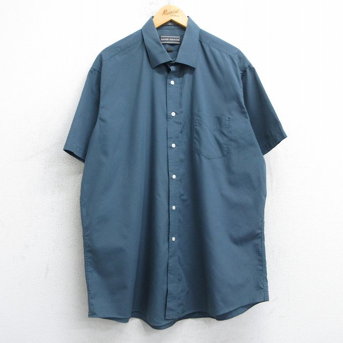 XL★古着 半袖 シャツ メンズ 90年代 90s 大きいサイズ ロング丈 濃グレー系 25jul04 中古 トップス