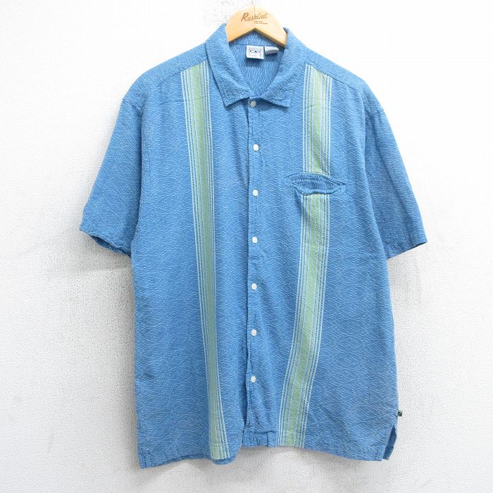 L★古着 オーシャンパシフィック OP 半袖 シャツ メンズ コットン 薄紺他 ネイビー 25jul04 中古 トップス