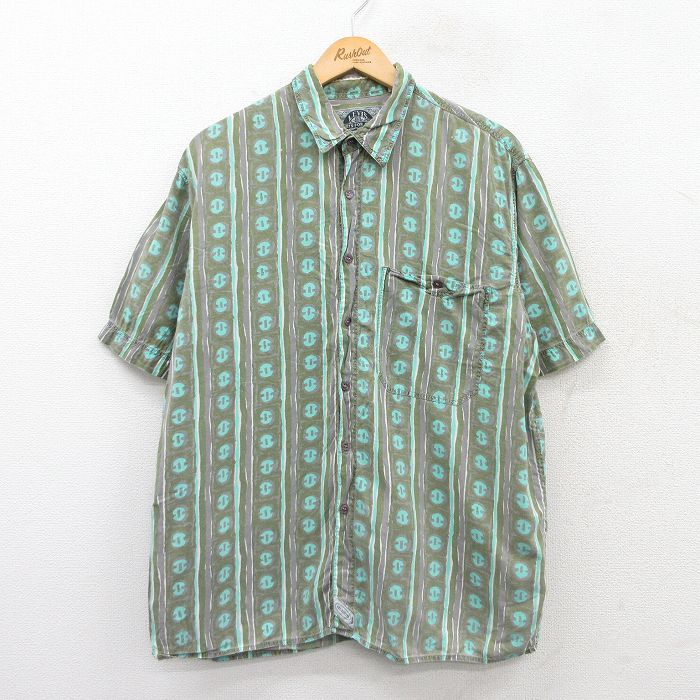 L★古着 リーバイス Levis 半袖 シャツ メンズ 00年代 00s 総柄 緑他 グリーン 【spe】 25jul04 中古 トップス