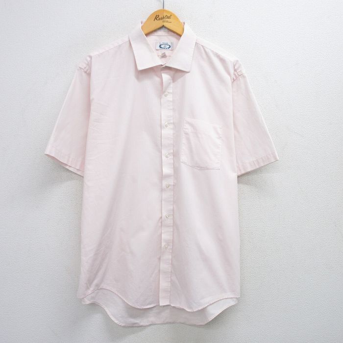 XL★古着 アロー 半袖 シャツ メンズ 90年代 90s 大きいサイズ USA製 薄ピンク 25jul17 中古 トップス