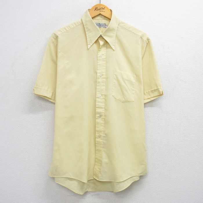 L★古着 Kマート 半袖 シャツ メンズ 80年代 80s ボタンダウン 黄 イエロー 25jul17 中古 トップス