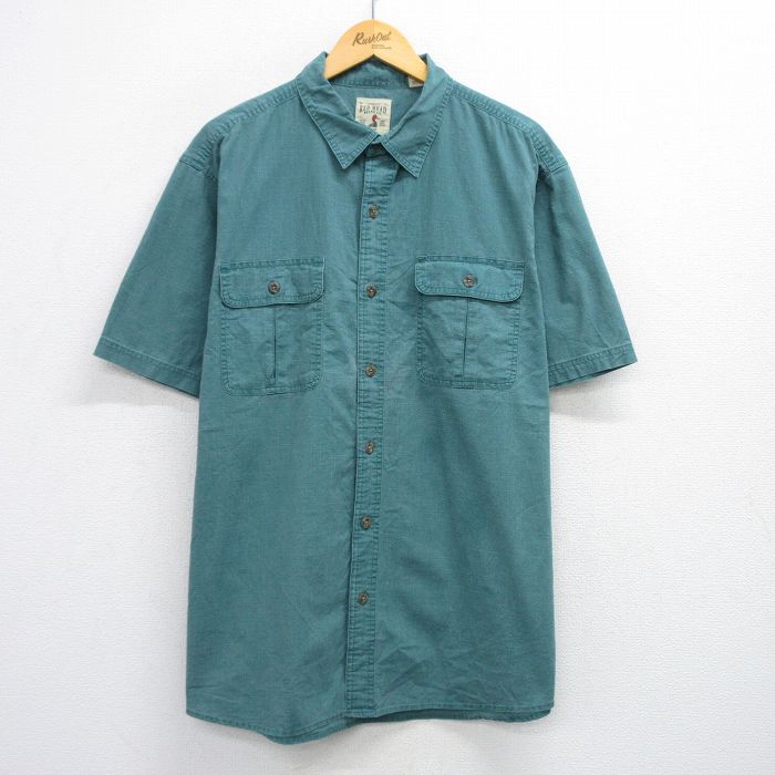 【50%OFF】XL★古着 レッドヘッド 半袖 シャツ メンズ 大きいサイズ コットン 緑 グリーン 25aug06 中古 トップス