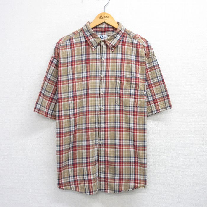 【50%OFF】アリゾナジーンズ 00s 半袖シャツ カーキチェック XL | 古着