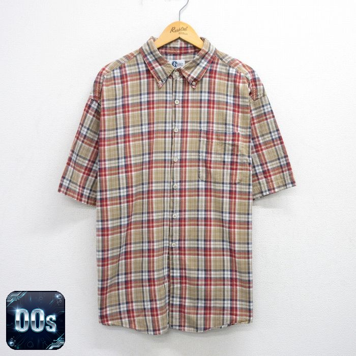 アリゾナジーンズ 00s 半袖シャツ カーキチェック XL | 古着