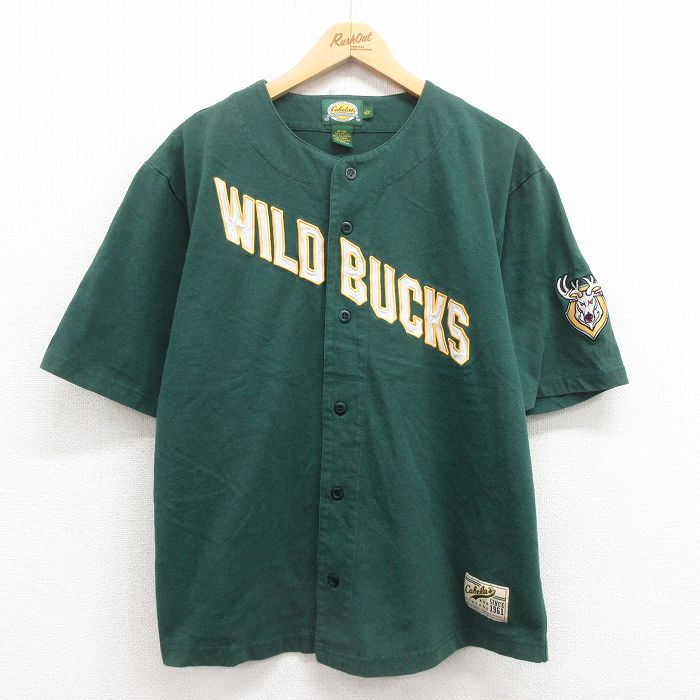 L★古着 カベラス 半袖 ベースボール シャツ メンズ 00年代 00s ワイルドバックス 緑 グリーン 【spe】 25aug08 中古 トップス