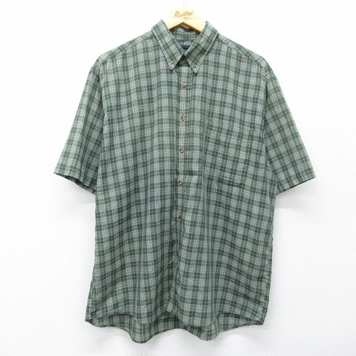 ピューリタン 00s 半袖シャツ グリーンチェック XL | 古着