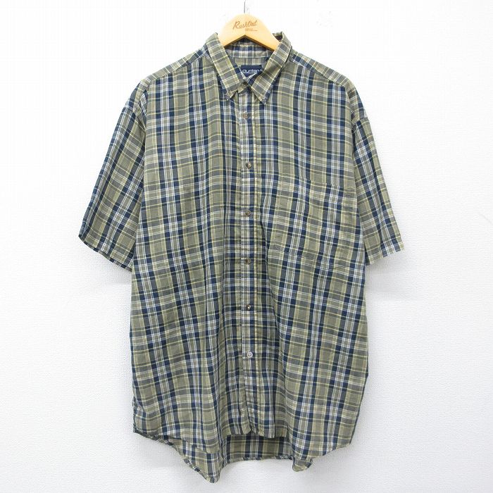ピューリタン 00s 半袖シャツ グリーンチェック XL | 古着
