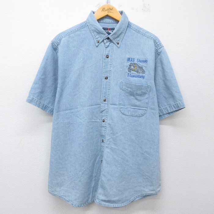 ジャージーズ 00s 半袖シャツ ブルドッグ ネイビー XL | 古着