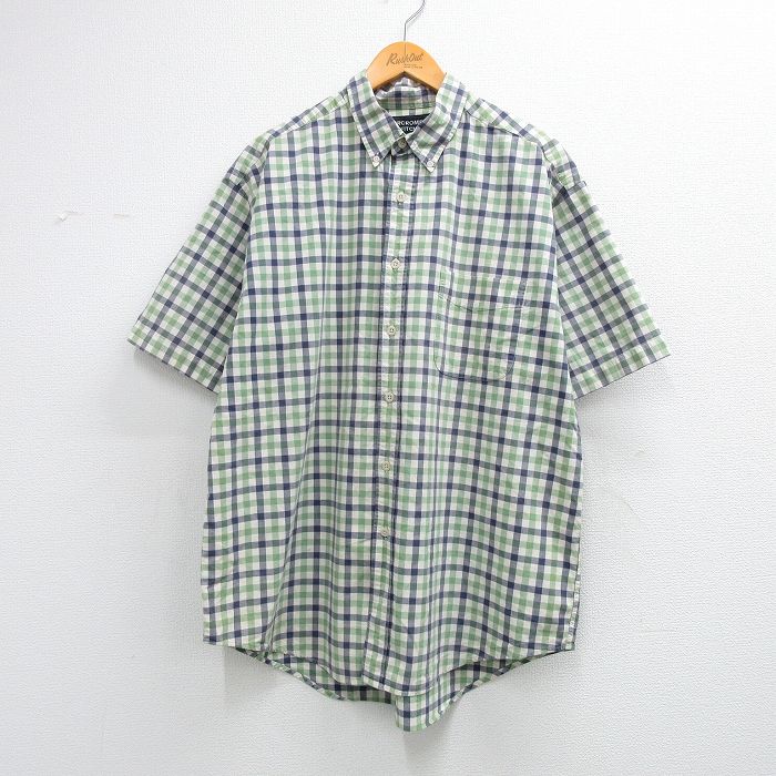 アバクロンビー 半袖シャツ グリーンチェック XL | 古着