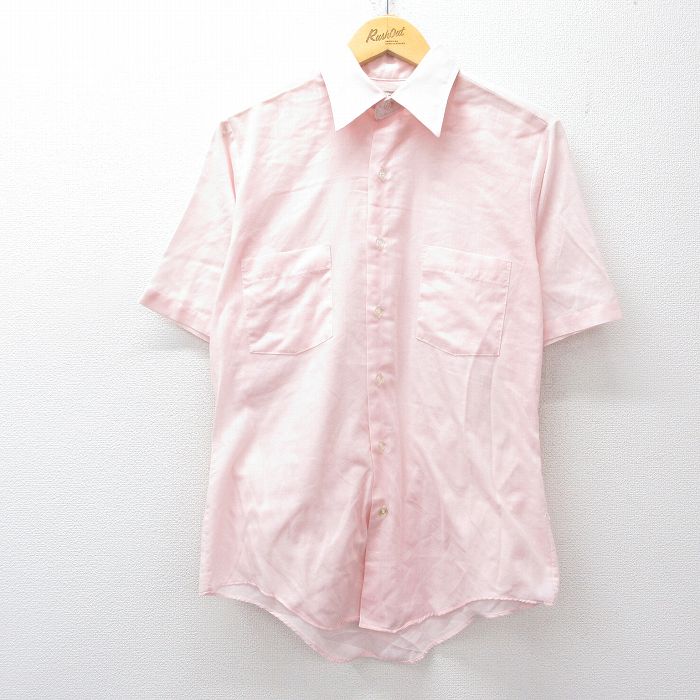 M★古着 アロー 半袖 シャツ メンズ 90年代 90s IRREGULAR 薄ピンク 26apr10
