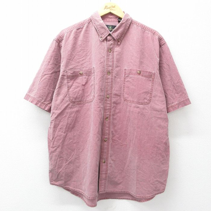 XL★古着 レッドヘッド 半袖 シャツ メンズ 00年代 00s 大きいサイズ コットン ボタンダウン エンジ 26apr10