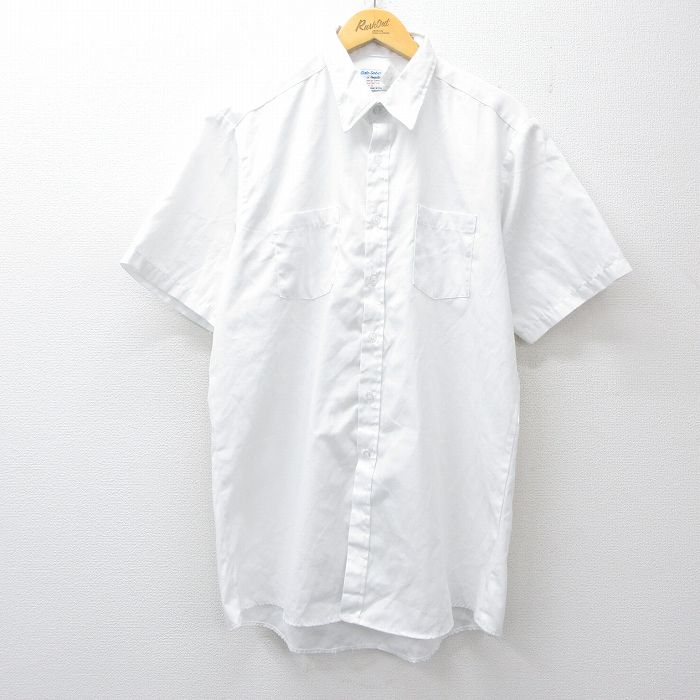 XL★古着 半袖 シャツ メンズ 90年代 90s ロング丈 USA製 白 26apr10