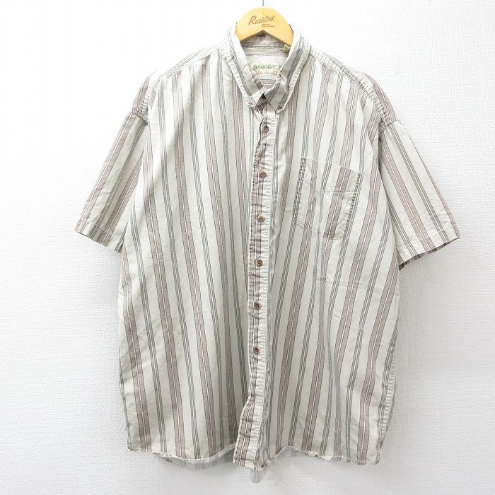 セントジョンズベイ 90s 半袖シャツ ストライプ ベージュ XL | 古着