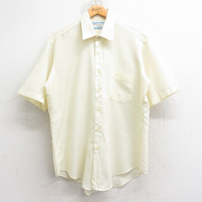【20％OFF】シアーズ 80s 半袖シャツ ストライプ イエロー メンズXL相当 | 古着