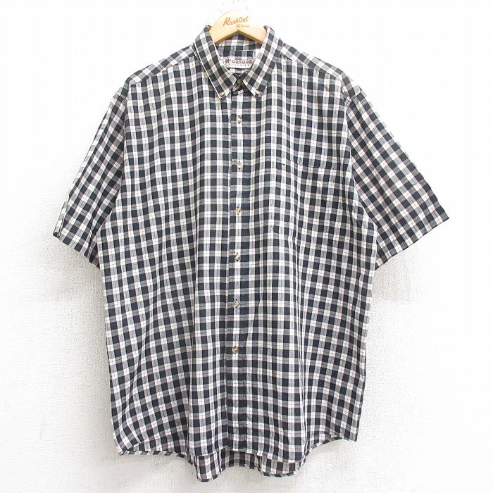 XL★古着 マックレガー 半袖 シャツ メンズ 90年代 90s 大きいサイズ ボタンダウン 黒他 チェック 26apr14