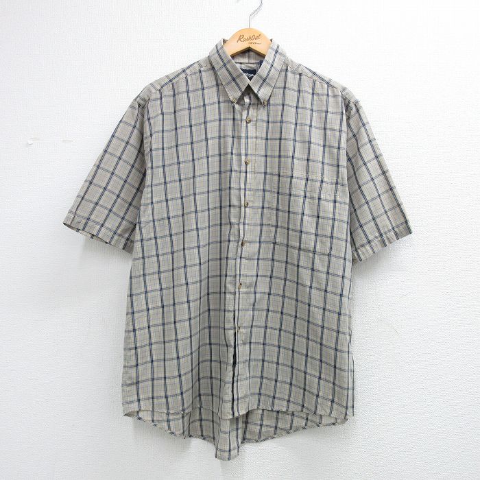 ピューリタン 00s 半袖シャツ ベージュチェック メンズXL相当 | 古着