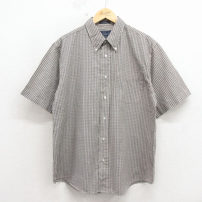 ベーシックエディションズ 90s 半袖シャツ ベージュチェック XL | 古着
