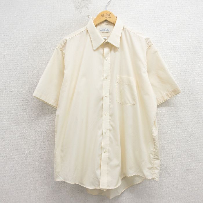 XL★古着 アロー 半袖 シャツ メンズ 90年代 90s 大きいサイズ USA製 薄ベージュ 26apr17