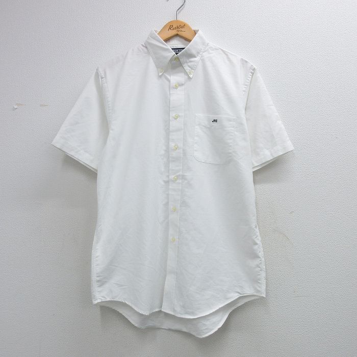 L★古着 ランズエンド 半袖 シャツ メンズ 00年代 00s JRE ボタンダウン 白 26apr21