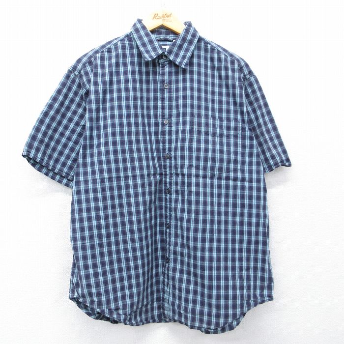 ギャップ 00s 半袖シャツ チェック ネイビー L | 古着