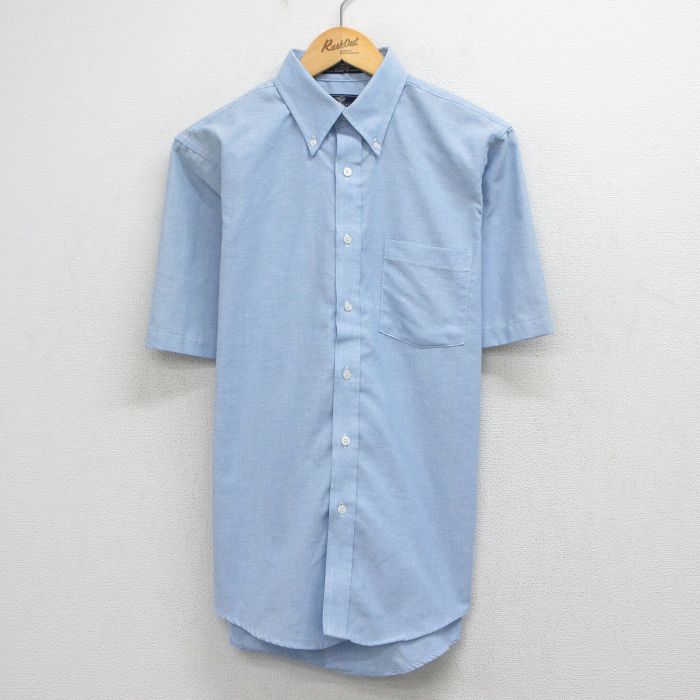 L★古着 半袖 シャツ メンズ 90年代 90s ボタンダウン USA製 薄紺 26apr27