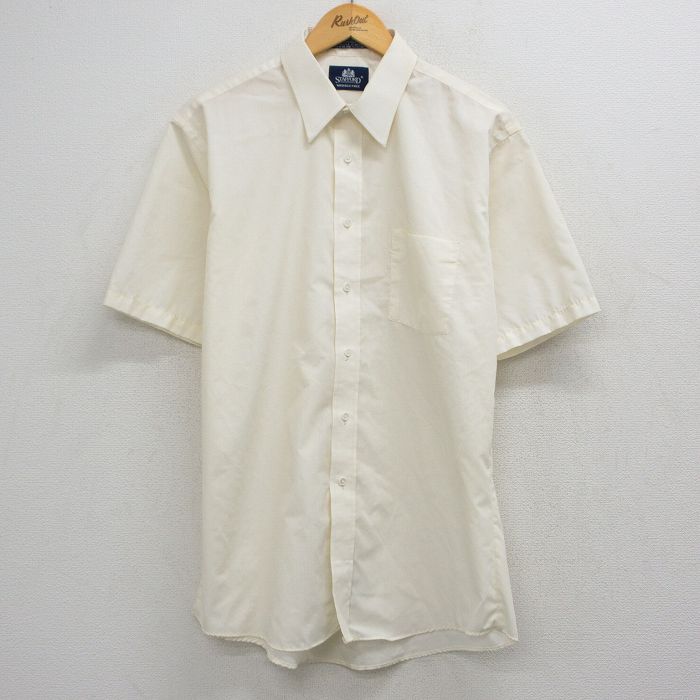 L★古着 半袖 シャツ メンズ 90年代 90s USA製 生成り 26apr27