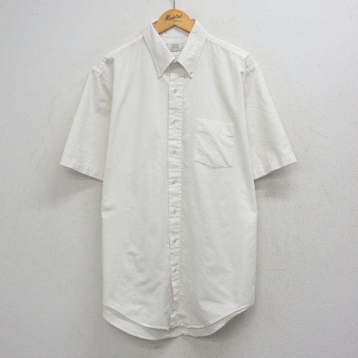 XL★古着 アロー 半袖 シャツ メンズ 90年代 90s 大きいサイズ ロング丈 ボタンダウン USA製 白 26apr27