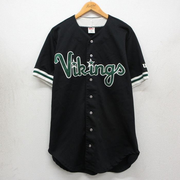 ウィルソン 90s 半袖ベースボールシャツ Vikings ブラック XL | 古着