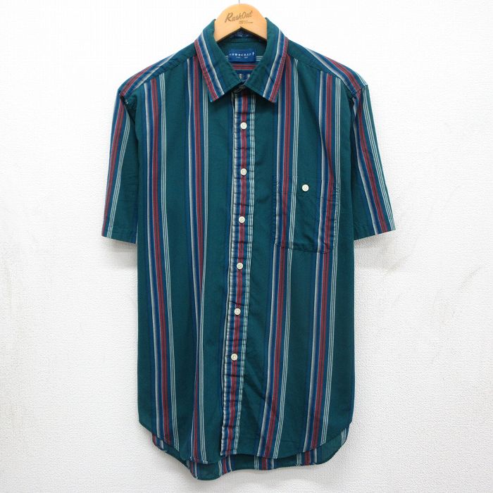 タウンクラフト 90s 半袖シャツ ストライプ グリーン XL | 古着
