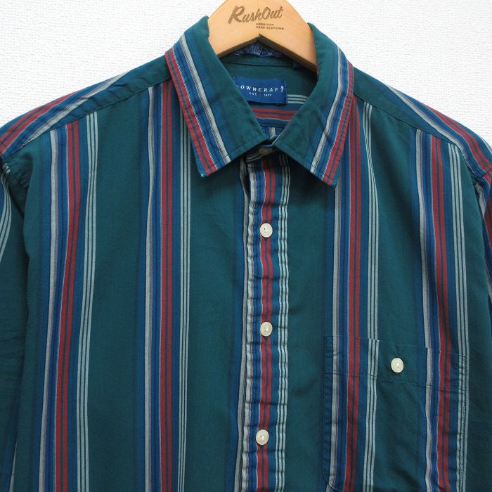 古着通販 XL☆古着 タウンクラフト 半袖 シャツ メンズ 90年代 90s 緑