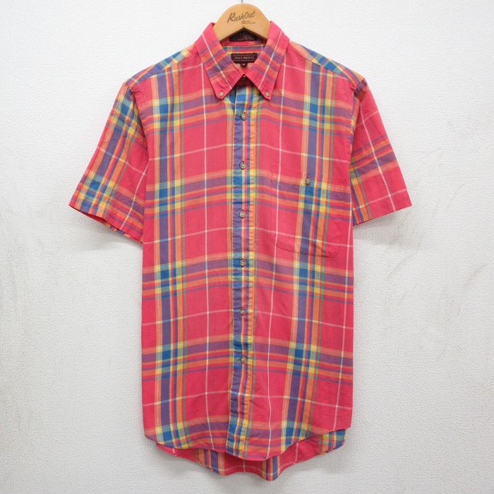 90s 半袖シャツ チェック レッド M | 古着