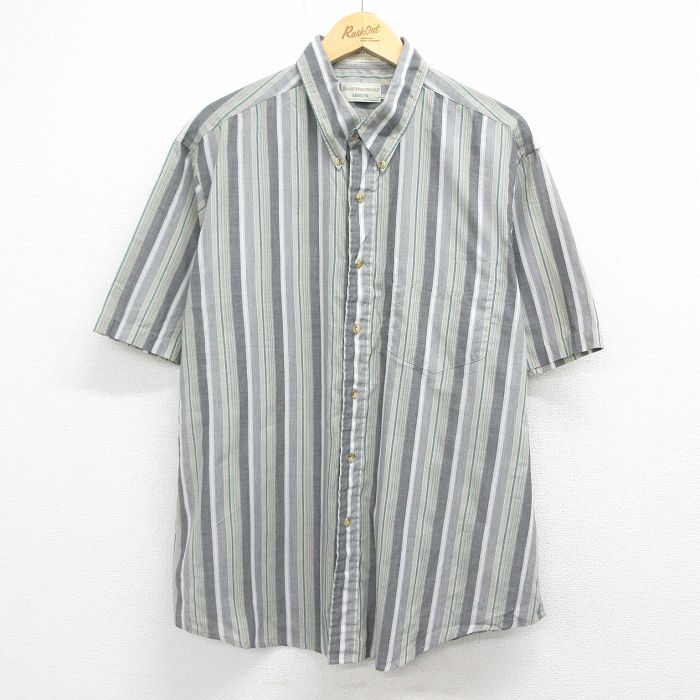 アロー 90s 半袖シャツ ストライプ グリーン XL | 古着