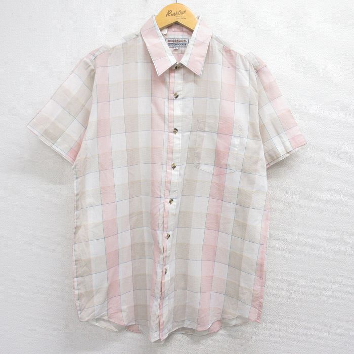 マックレガー 90s 半袖シャツ チェック ピンク XL | 古着