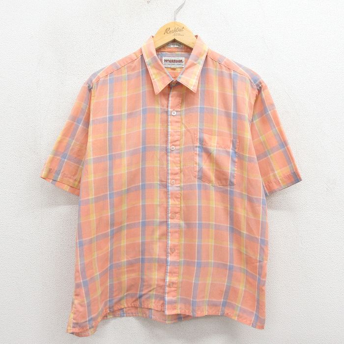 マックレガー 90s 半袖シャツ チェック ピンク XL | 古着