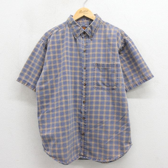 00s 半袖シャツ チェック パープル XL | 古着