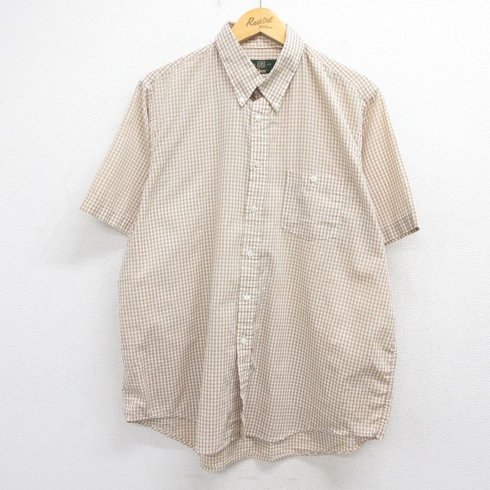 オービス 90s 半袖シャツ チェック ベージュ XL | 古着