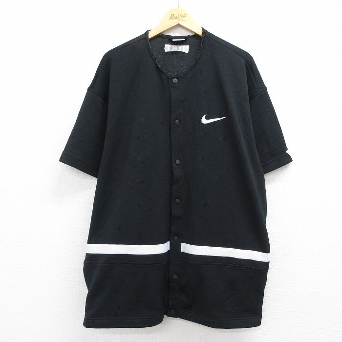 ナイキ 00s 半袖シャツ ワンポイントロゴ ブラック XL | 古着