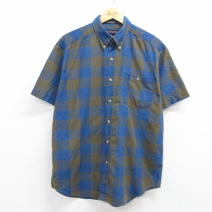 バッファロー 00s 半袖シャツ ネイビーチェック XL | 古着