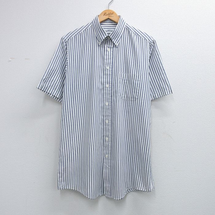 90s 半袖シャツ ストライプ ホワイト L | 古着