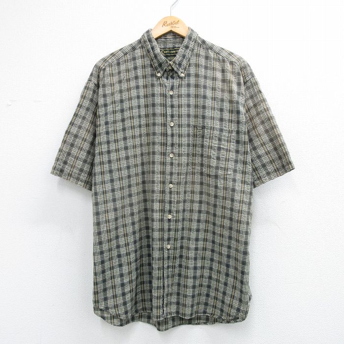00s 半袖シャツ チェック グリーン XL | 古着