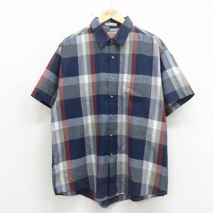 マックレガー 90s 半袖シャツ チェック ネイビー XL | 古着