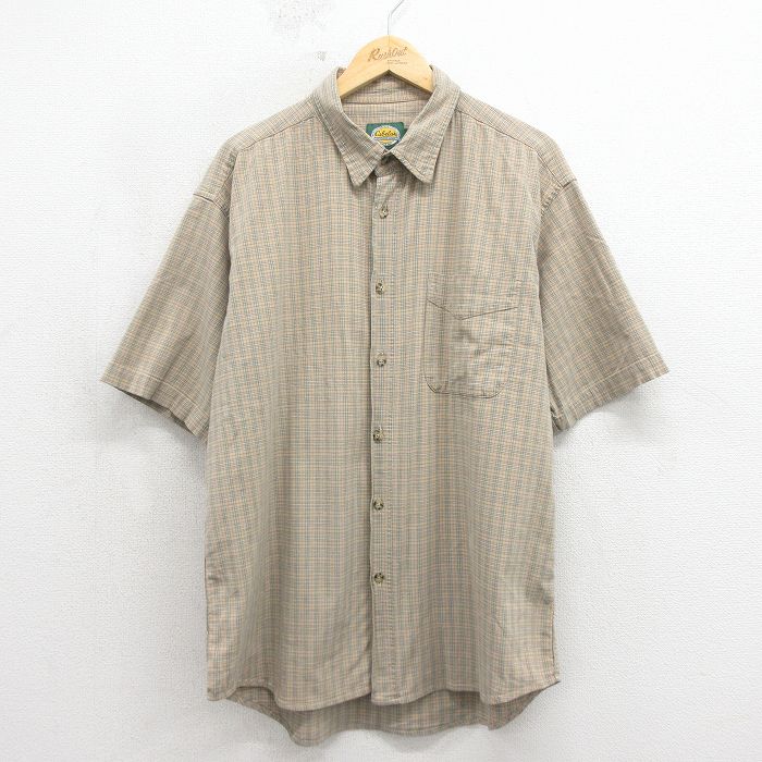 カベラス 00s 半袖シャツ チェック ベージュ メンズXL相当 | 古着