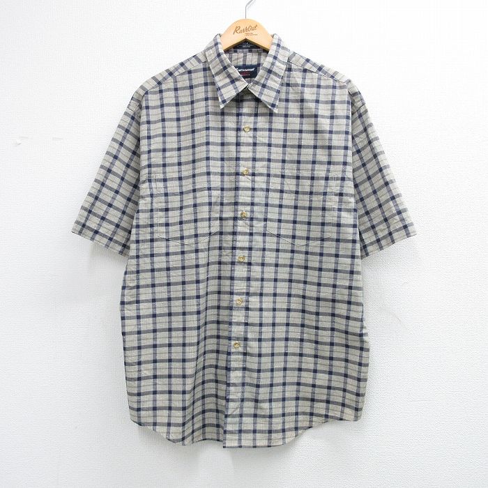 アロー 90s 半袖シャツ ネイビーチェック L | 古着
