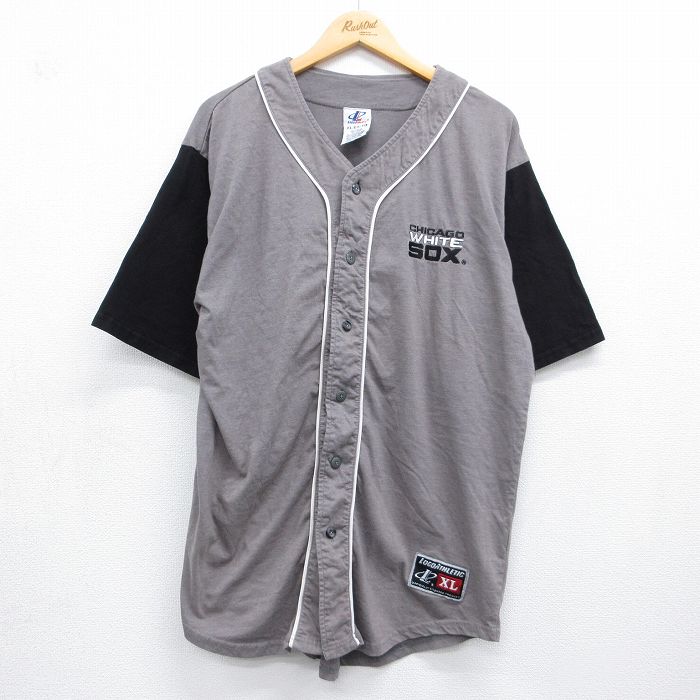 MLB シカゴホワイトソックス 半袖ベースボールシャツ グレー XL | 古着