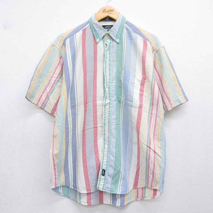 ドッカーズ 90s 半袖シャツ ストライプ ホワイト XL | 古着
