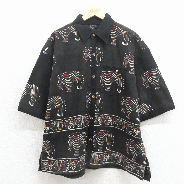 半袖シャツ シマウマ ブラック XL | 古着